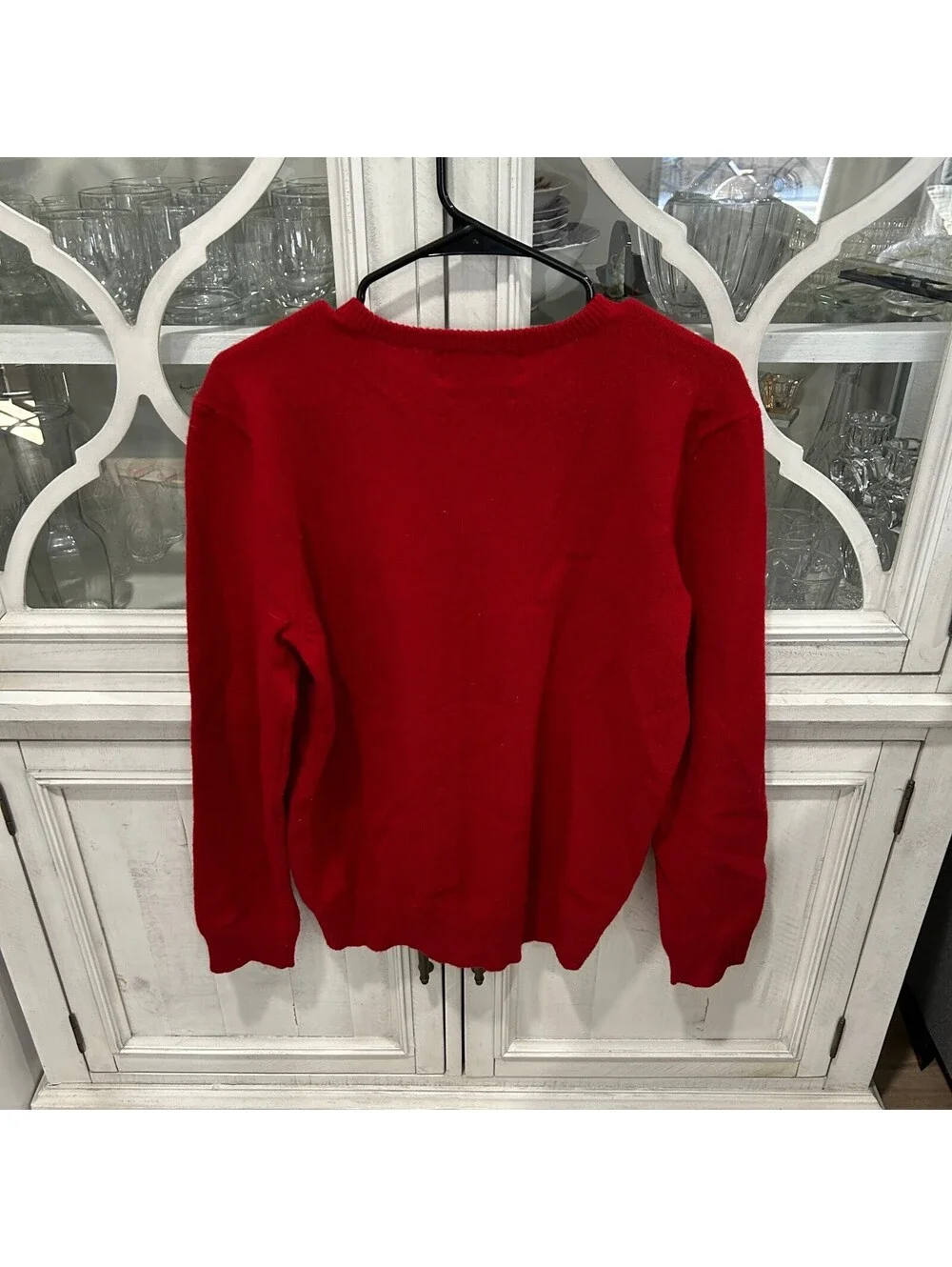 Polo Ralph Lauren Red 100% Lambswool V-Neck Sweater M